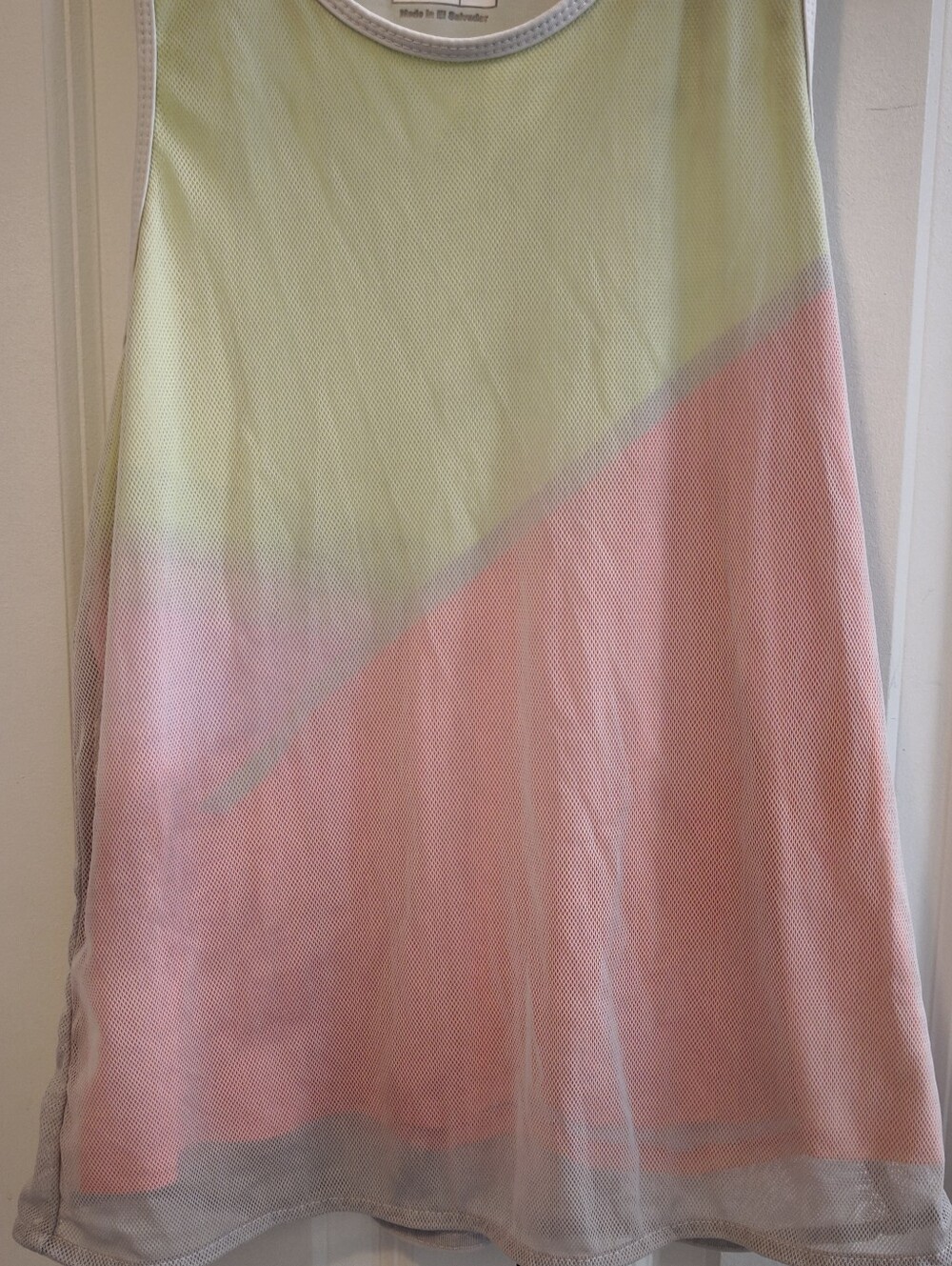 Lucky in Love Pastel Pink and Lime Athletic Tank Top - Picture 2 of 5